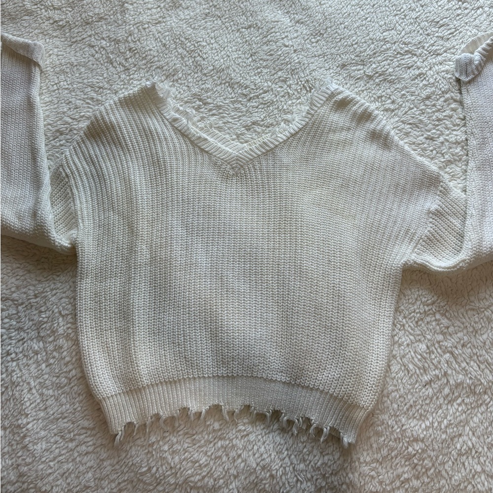 White cropped sweater